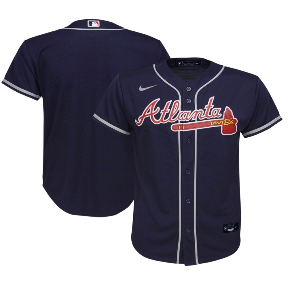 Atlanta Braves Nike Youth SMALL Navy Jersey